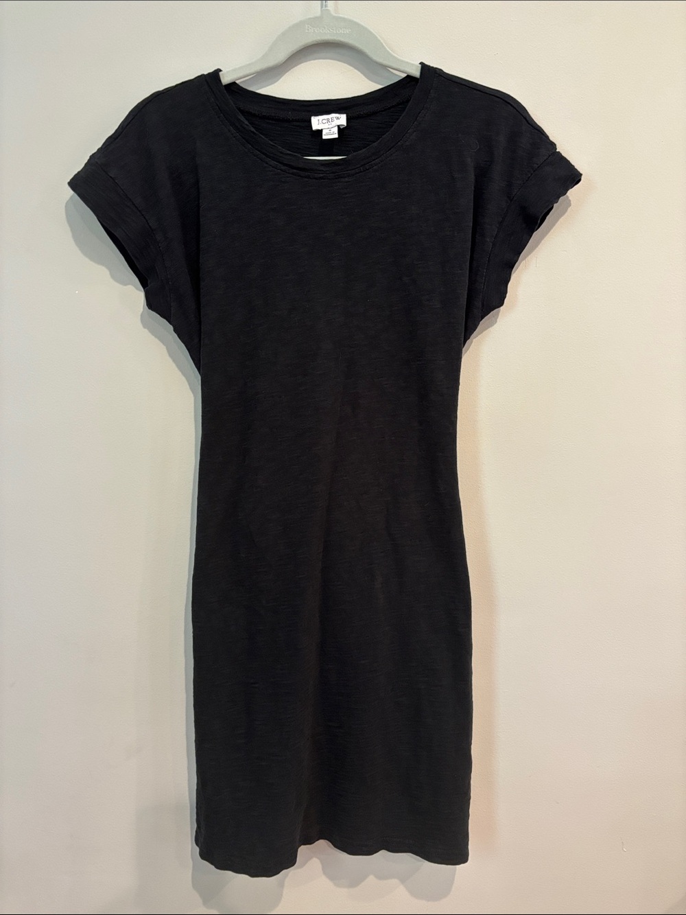 J. Crew 100% Cotton Tie Waist T-shirt Dress Black Size S